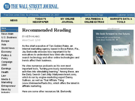 Jay Berkowitz featured in the Wall Street Journal